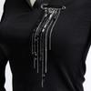 Red Black Bead Long Tassel Brooches for Women Vintage Metal Handmade Bead Multi-layer Brooch Clothing Pants Pins Decoration