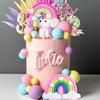 JeVenis Unicorn Cake Topper & Party Favors - Rainbow Birthday Decoration for Girls
