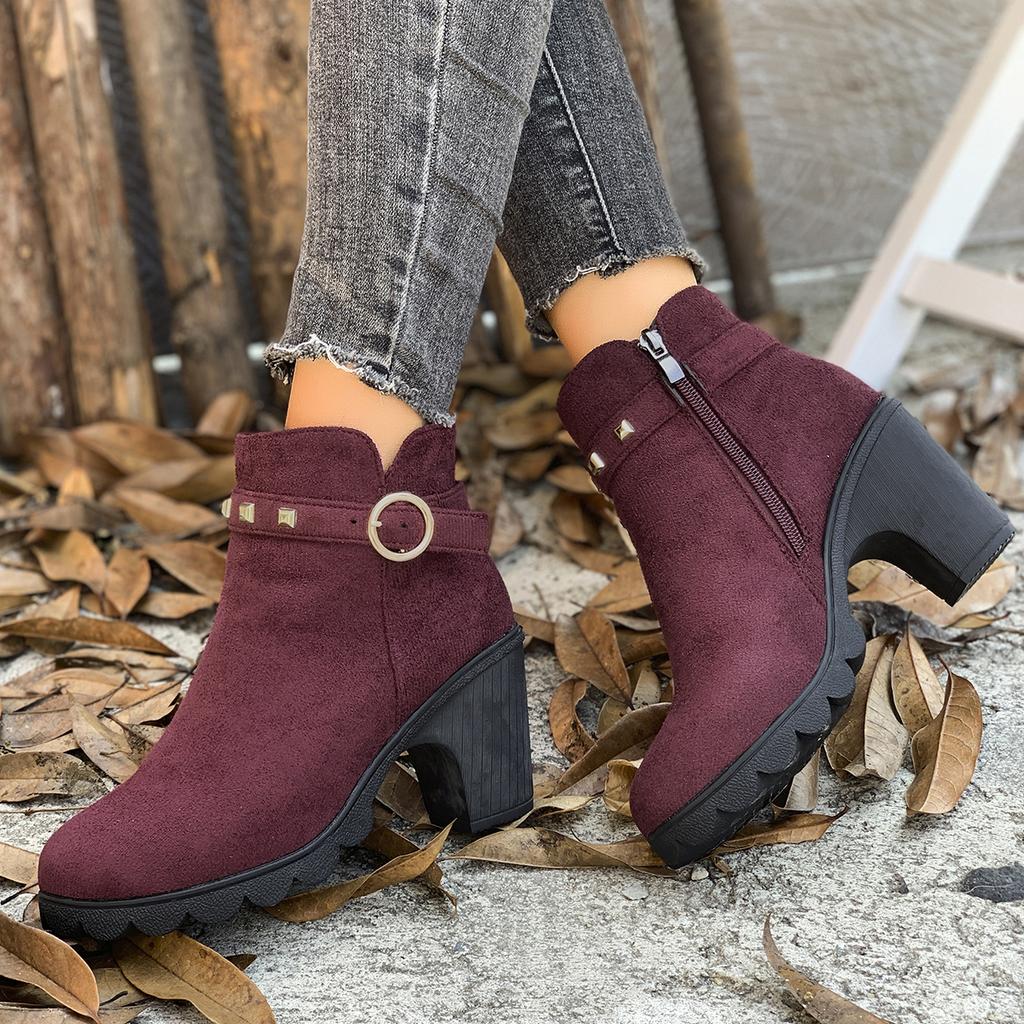 Women Boots 2025 New Spring Winter Comfortable Boots Outdoor Ankle Boots Ladies High Quality High Heels Shoes for Women