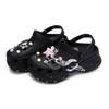 Crocs Bae Clog REGO Hot Dog Lost Saturn Feeling Comfortable and Versatile Hole Shoes Women's Black Silver