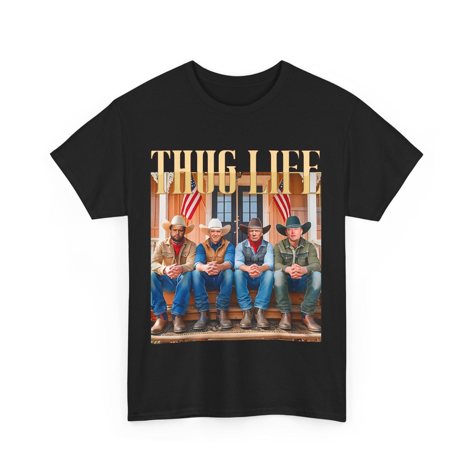 Thug Life Trump Vance Kennedy Elon T-Shirt L