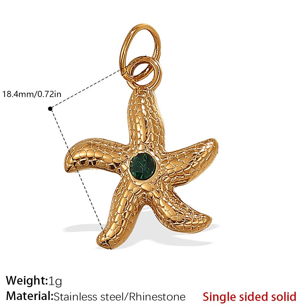 Ciondolo Stella Marina e Conchiglia Placcato Oro 18K: Collana con Design Irregolare di Conchiglie, Stile Spiaggia, in Acciaio Inossidabile