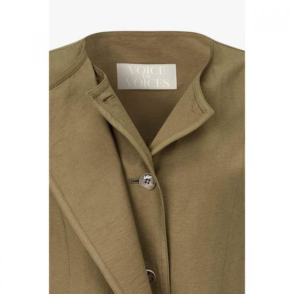 Vov Front Ruffle Round Neck Jacket 7156210008
