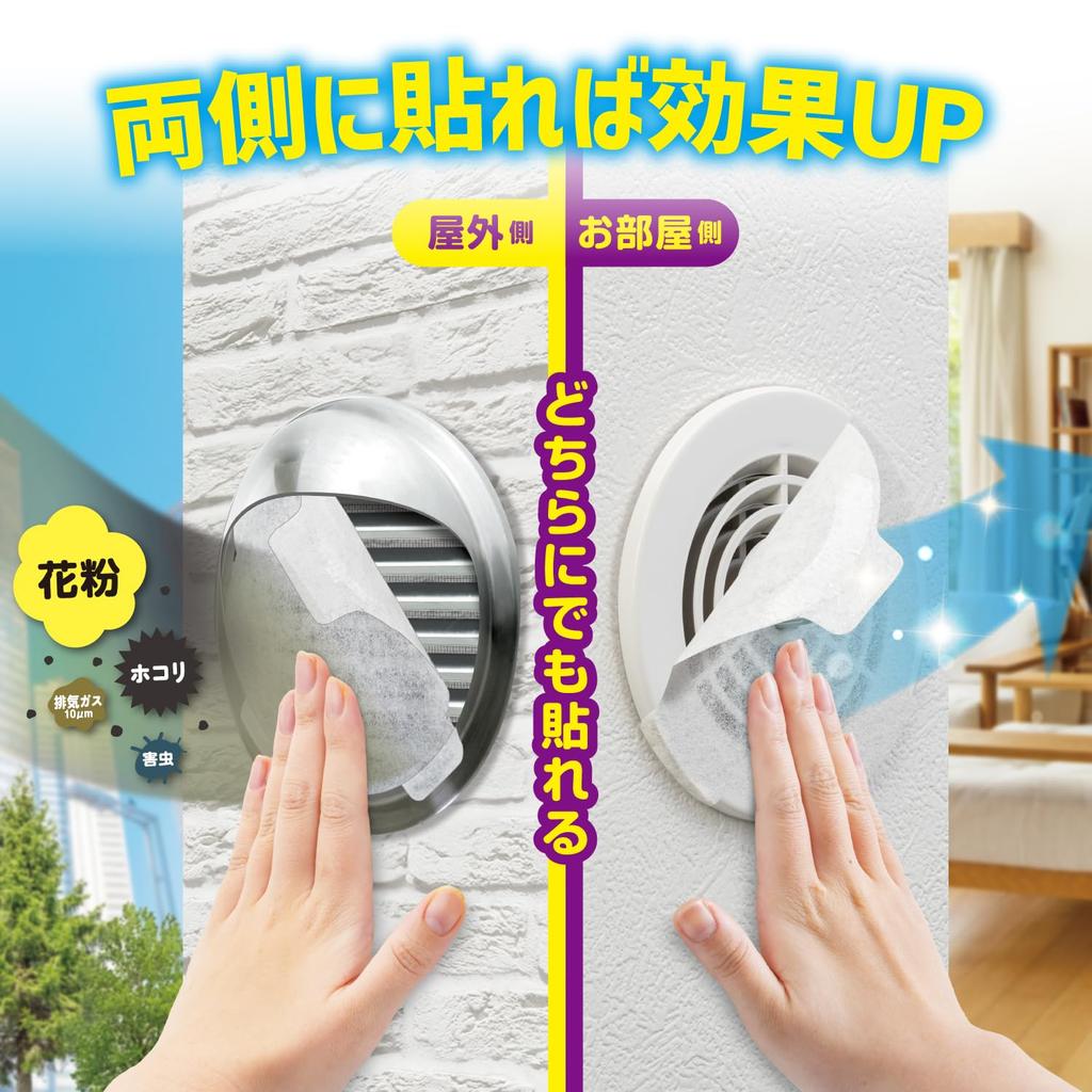 Toyo Aluminum AllerBlock Vent 21cm x Pack of for Indoor and Outdoor Simply Stick Pollen and Insect Easy Filtan Ventilation S5447 Filter, Approx. 21cm,