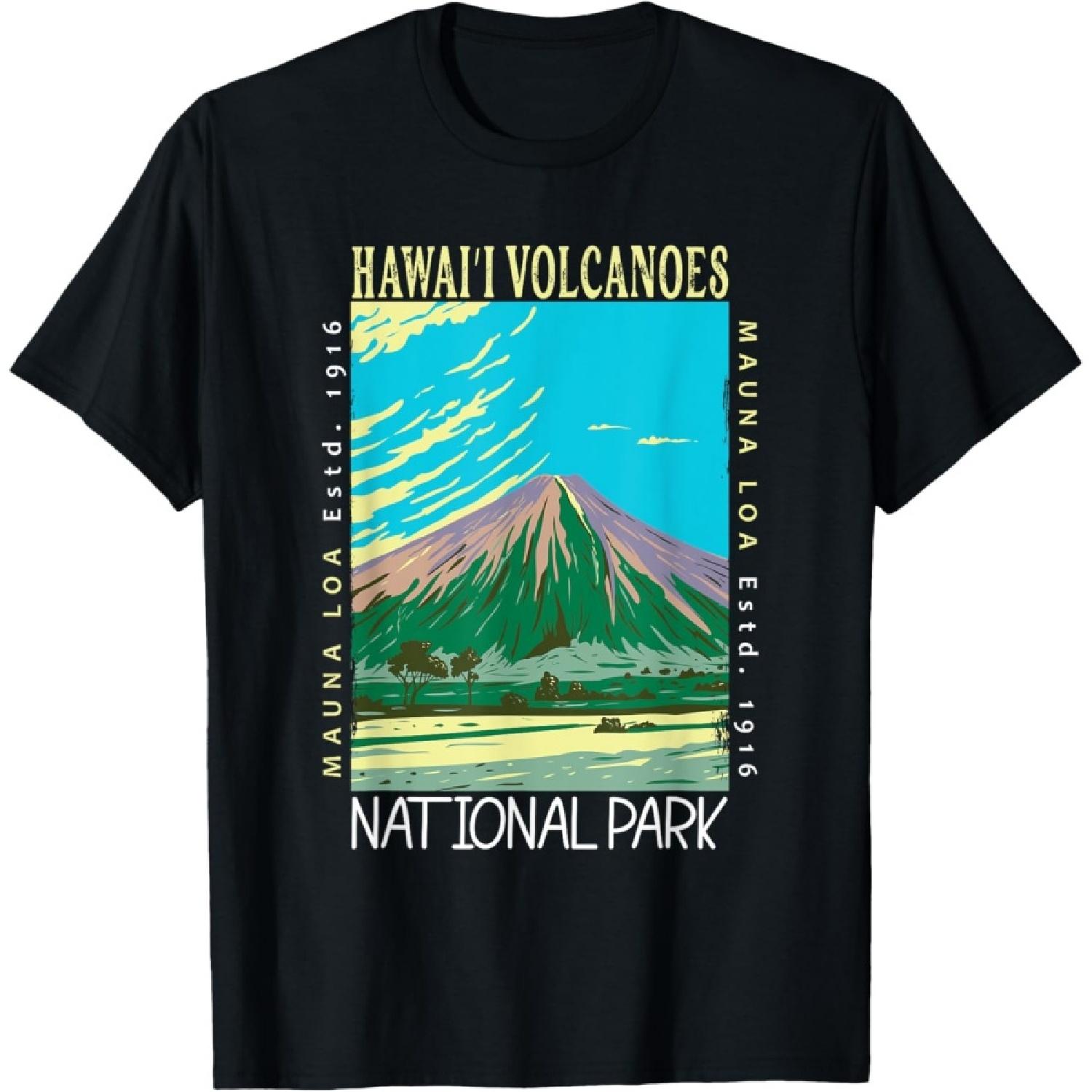 Hawaii Volcanoes National Park Mauna Loa Distressed Vintage T-Shirt S