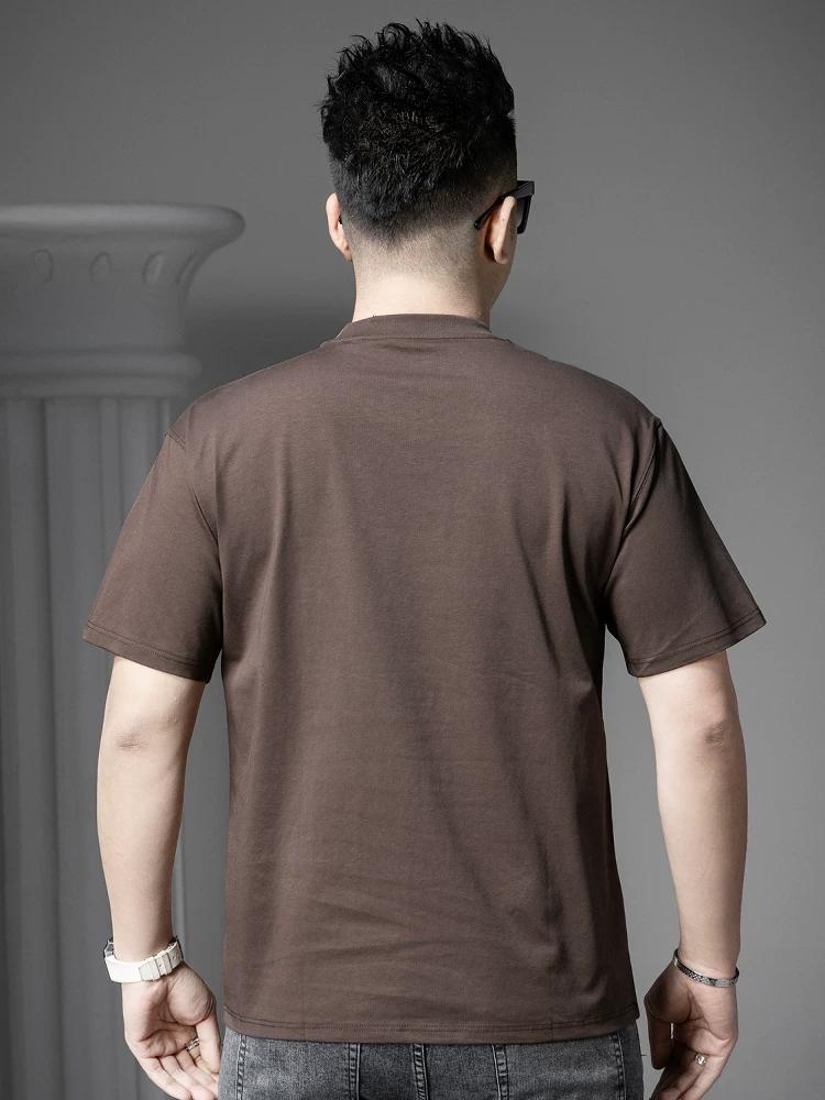 European Station 2025 Summer New Men's Letter Print Round Neck Short-Sleeve T-Shirt Casual Top Trendy Brand Half-Sleeve Men's Shirt