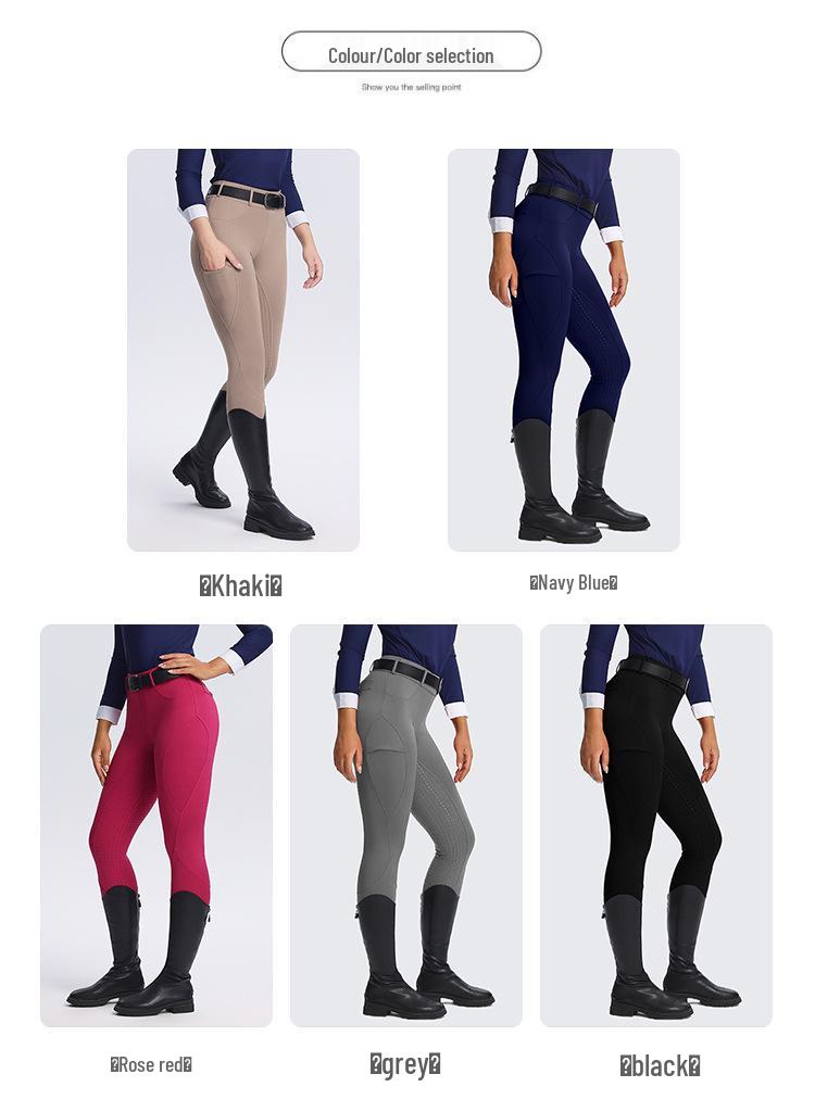 Unisex Non-Slip Silicone Full Seat Equestrian Breeches for Professional Horse Riding