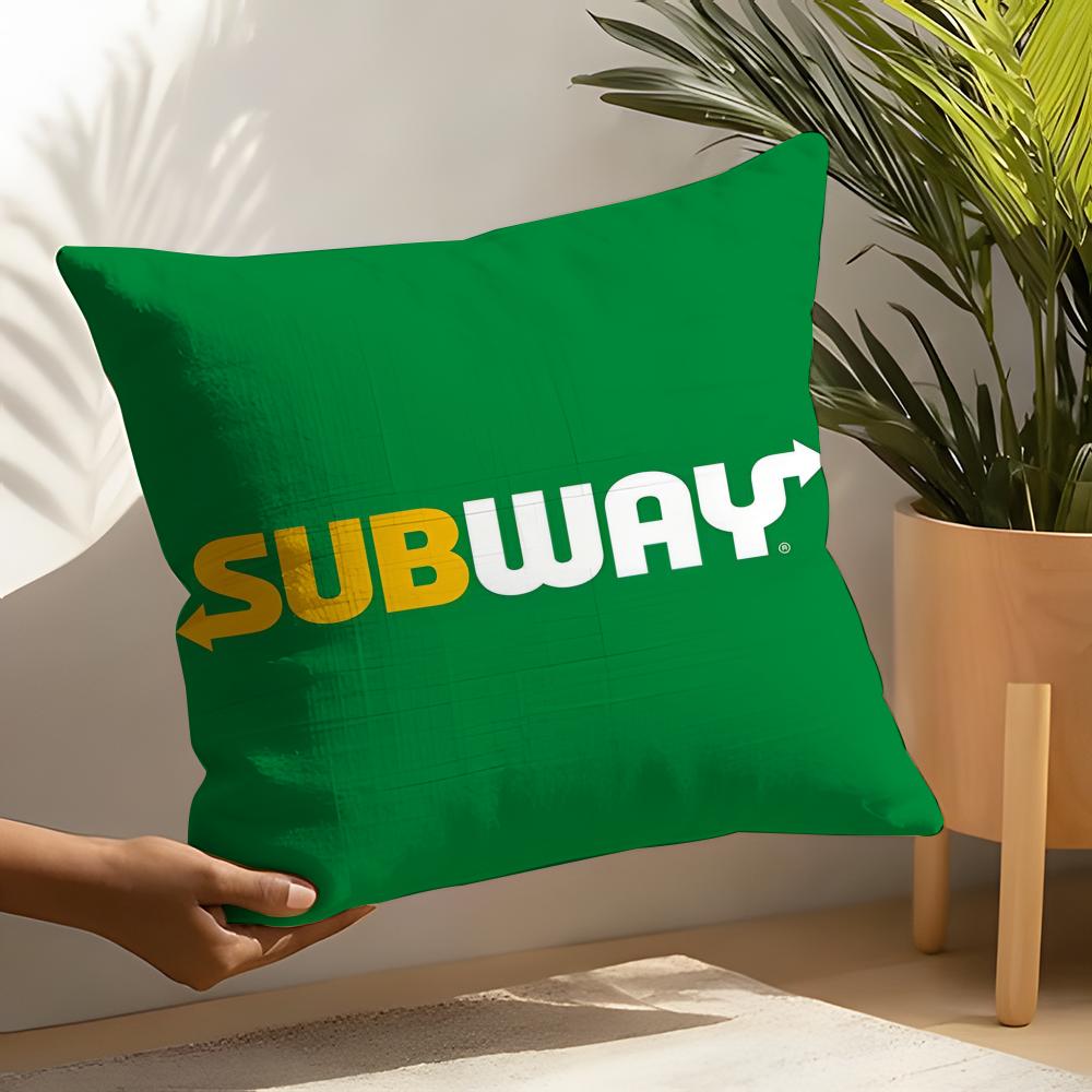 Fast-Food Restaurant S-Subway Llc Pillow Case Linen Cushion Covers For Decorative Sofa Home Pillows Case Car Chair Pillows Cases