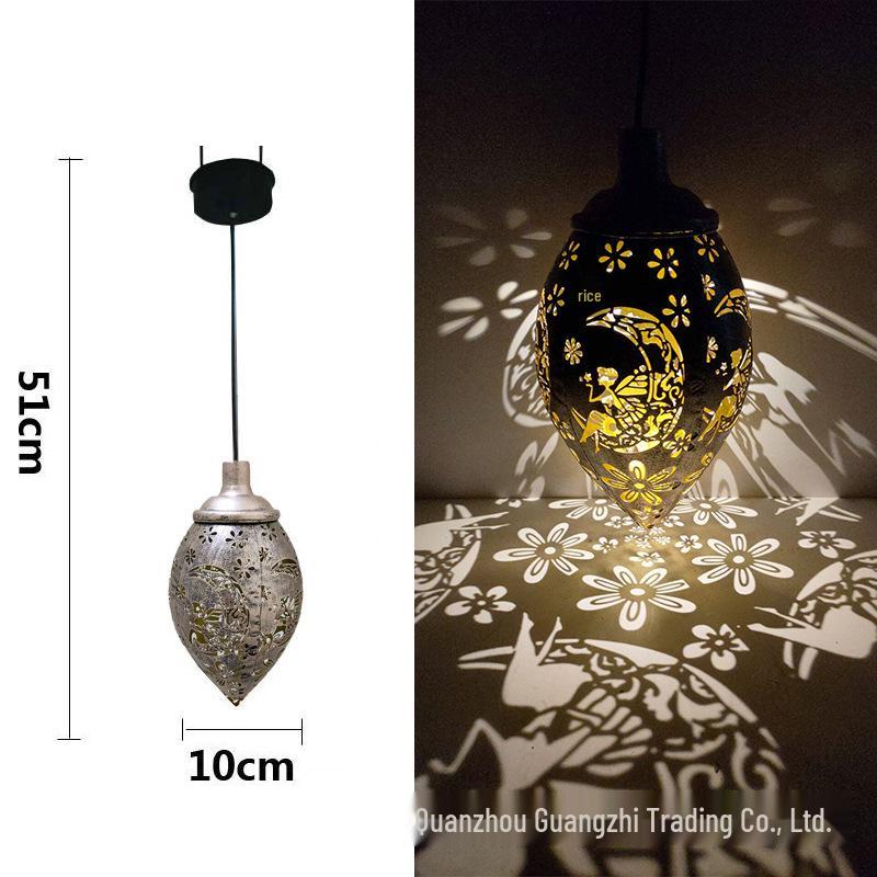 Cross-border Outdoor Iron Solar Floodlight for Courtyard, Garden, Balcony Decoration, Landscape, and Wall Hanging.