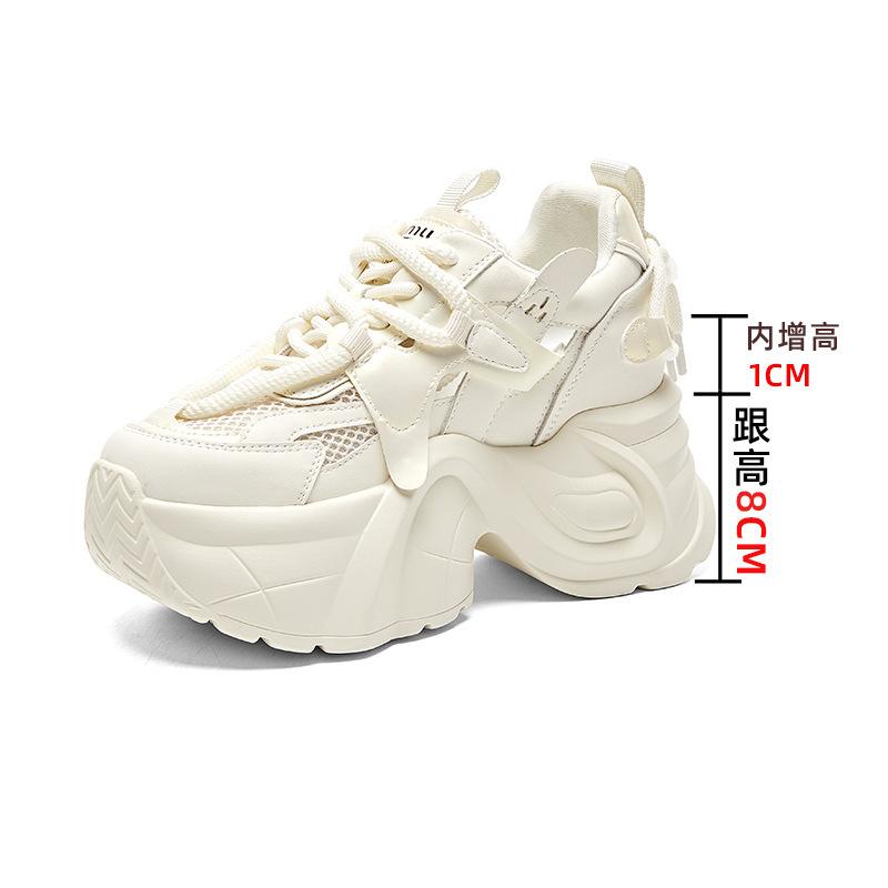 Thick-soled inner heightening dad shoes women's versatile breathable casual women's shoes 2025 spring and summer sports shoes children's high value