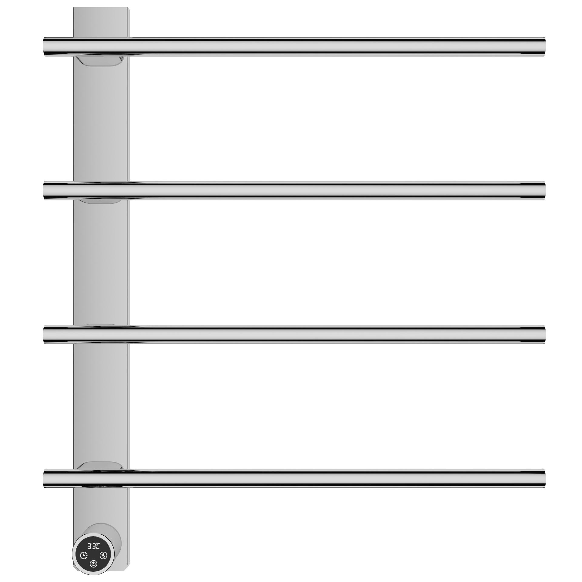 

Gunmetal Gray Smart Heated Towel Rack - Stainless Steel, Wall-Mounted, Sterilizing, and Temperature-Controlled for Bathrooms