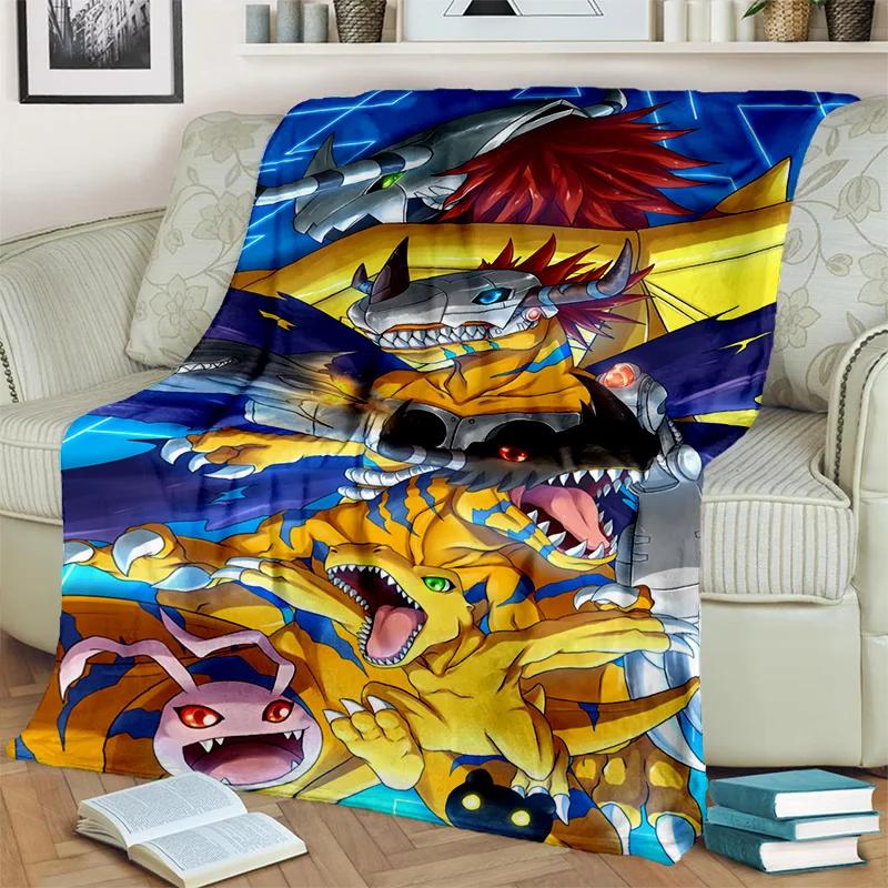 3D Digimon Adventure Monster Cartoon Blanket,Soft Throw Blanket for Home Bedroom Bed Sofa Picnic Travel Office Cover Blanket Kid
