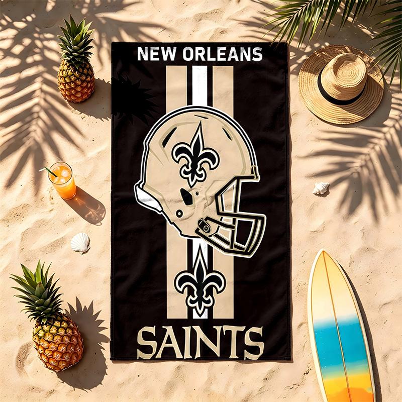 New Orleans Saints (5) Theme Beach Towel Sand Resistant Soft And Comfortable Suitable For The Pool Camping Yoga And Diving A Travel