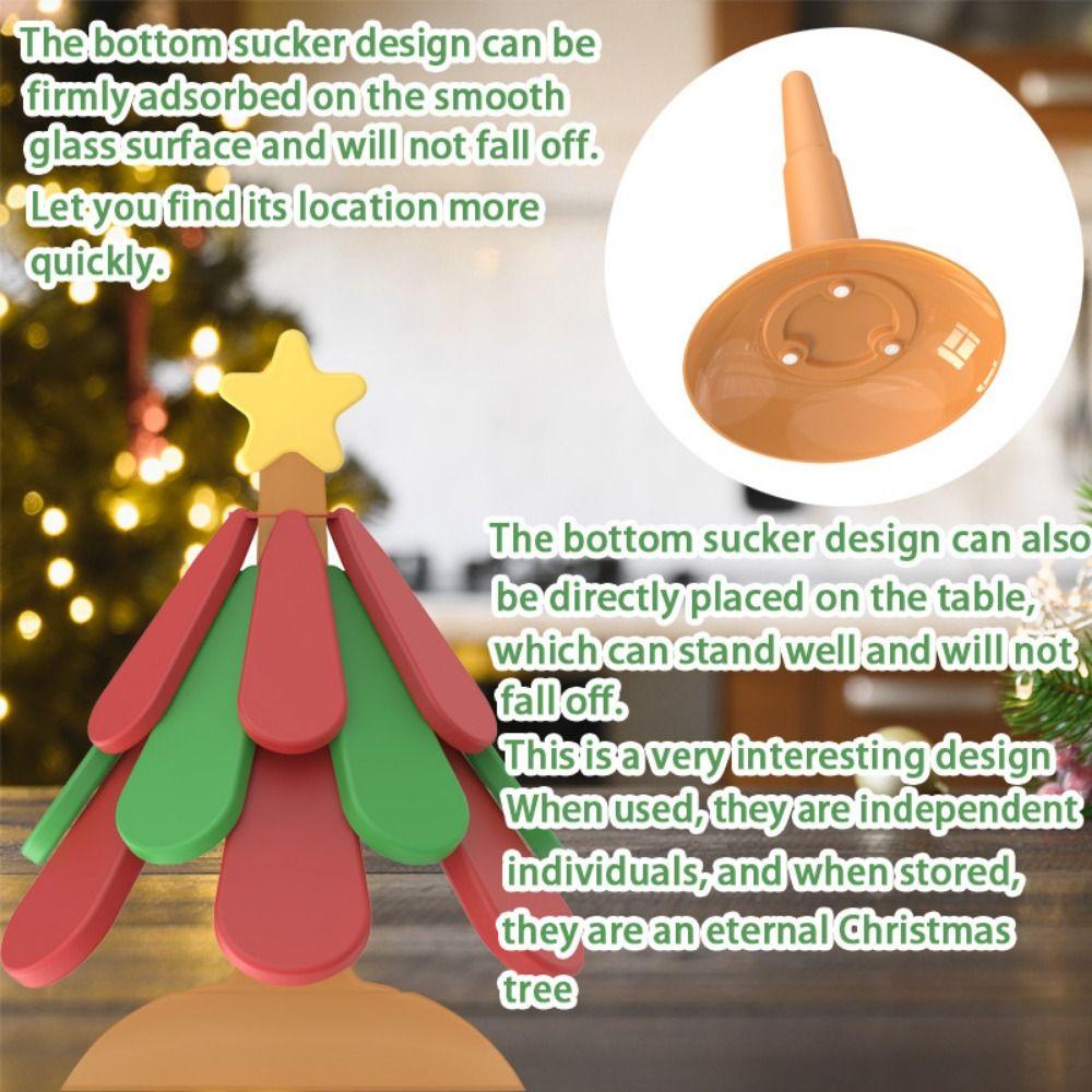 Non-slip Dishes Heat Insulation Pad Suction Cup Base Tree Table Mat Christmas Decoration