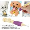 Punch Needle Tool Kit - Embroidery Stitching Punch, 3 Sizes, Purple + Yellow (Includes DIY Craft Embroidery Pen)
