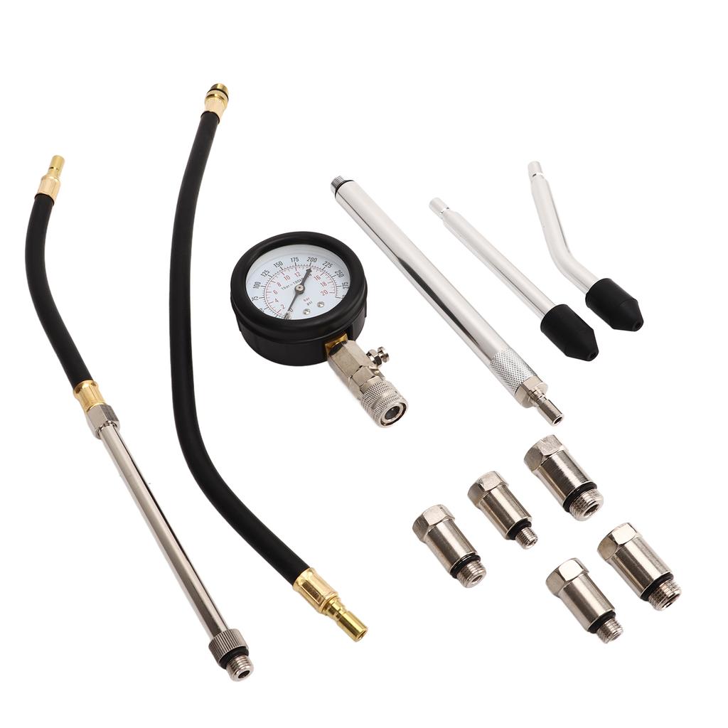 17pcs Cylinder Compression Tester Kit 0‑300PSI Engine Uvinersal Cylinder Pressure Detection Digital Gauge
