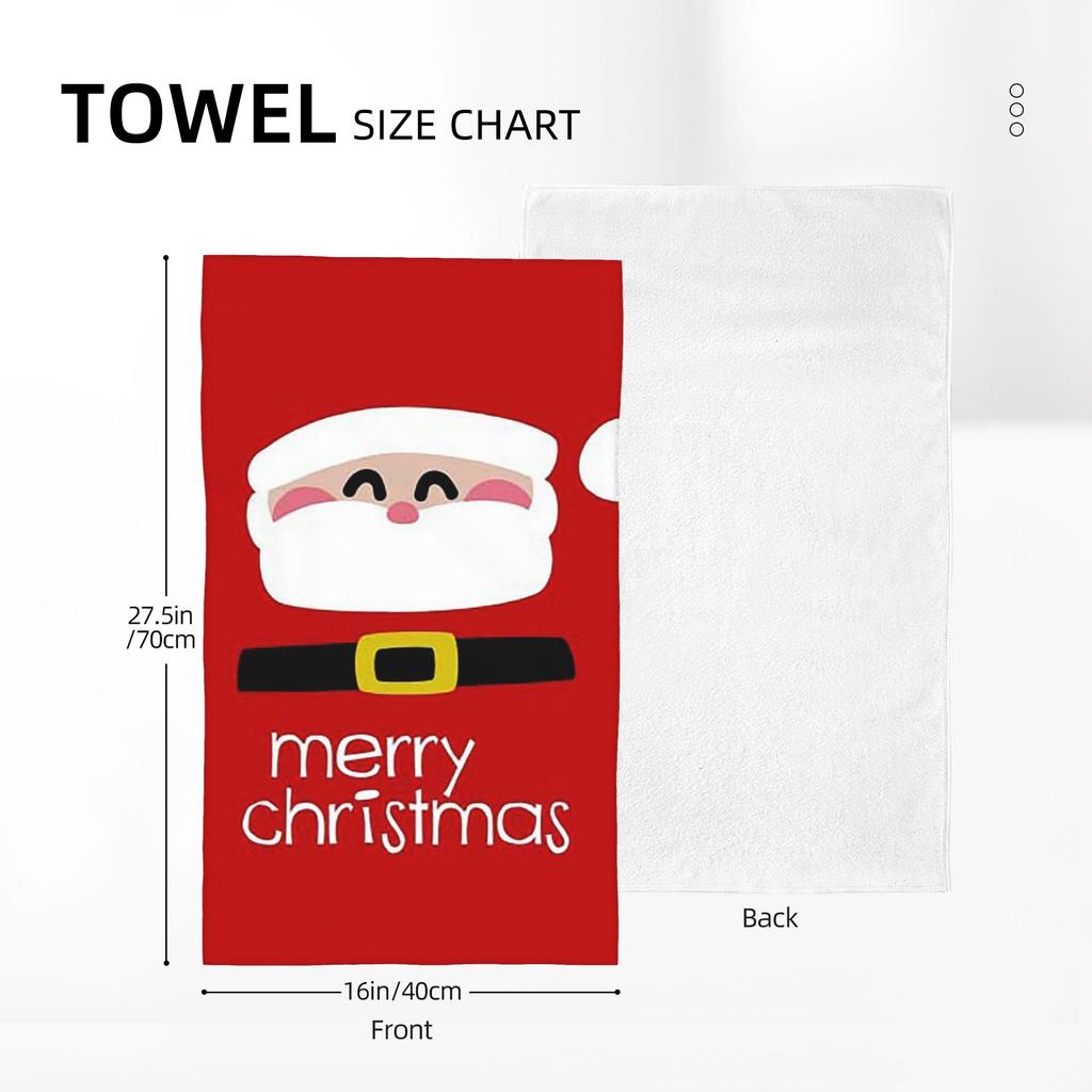 Merry Christmas Santa Claus Soft Face Towel Quick Dry Pool Bath Cotton Towels Absorbent Quick