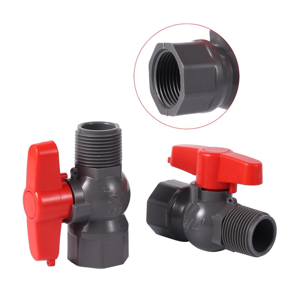 PVC-Kugelhahn-Regler 3/4"1" PVC-Verbindungskugelhahn Innengewinde auf Außengewinde Ventil Gartenwasserversorgung Schalter