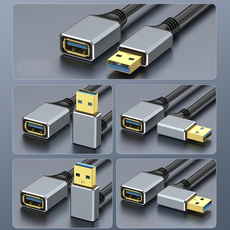 USB 3.0 Extension Cable Right Angle Connectors 5Gbps Data Transfer for Webcams Printers Keyboards Mouse Flash Drive