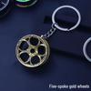 Motorcycle Wheel Keychain Pendant - Creative Laser-Printed Metal Hub