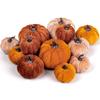 12 Pcs Velvet Foam Pumpkins Simulated Soft Reusable Ultra-light Fall Harvest Thanksgiving Halloween Decoration