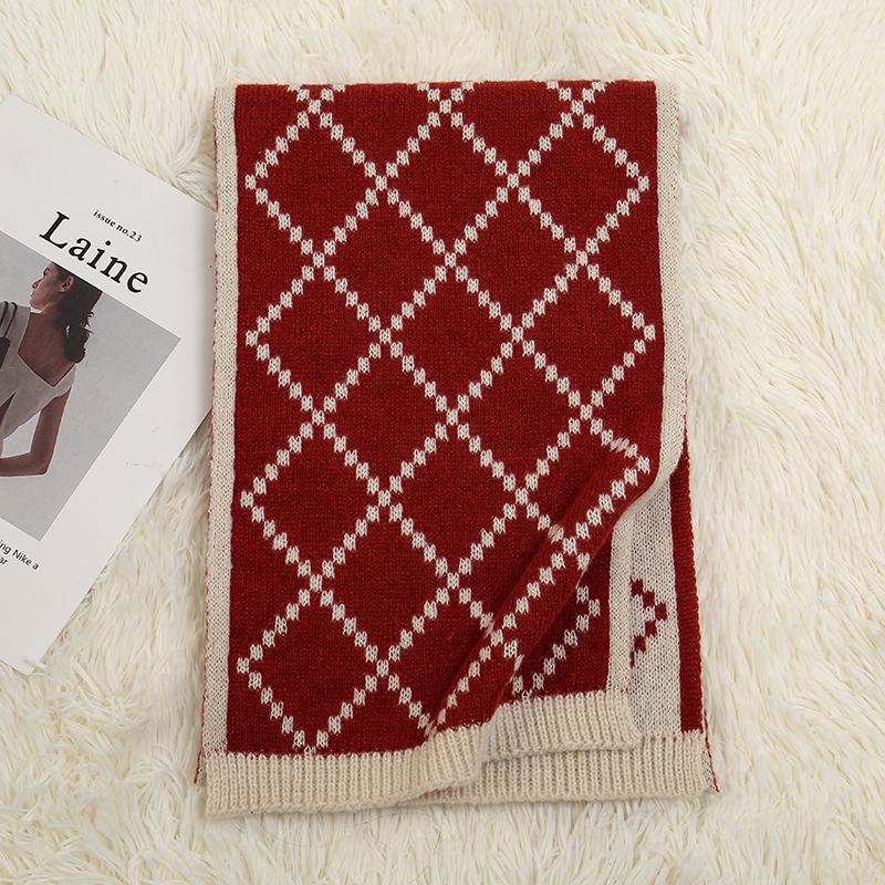 Plaid Cashmere Scarves for Ladies Luxury Designers Scarf Winter Thicken Warm Soft Pashmina Shawls Wraps Knitted Long Scarf Women