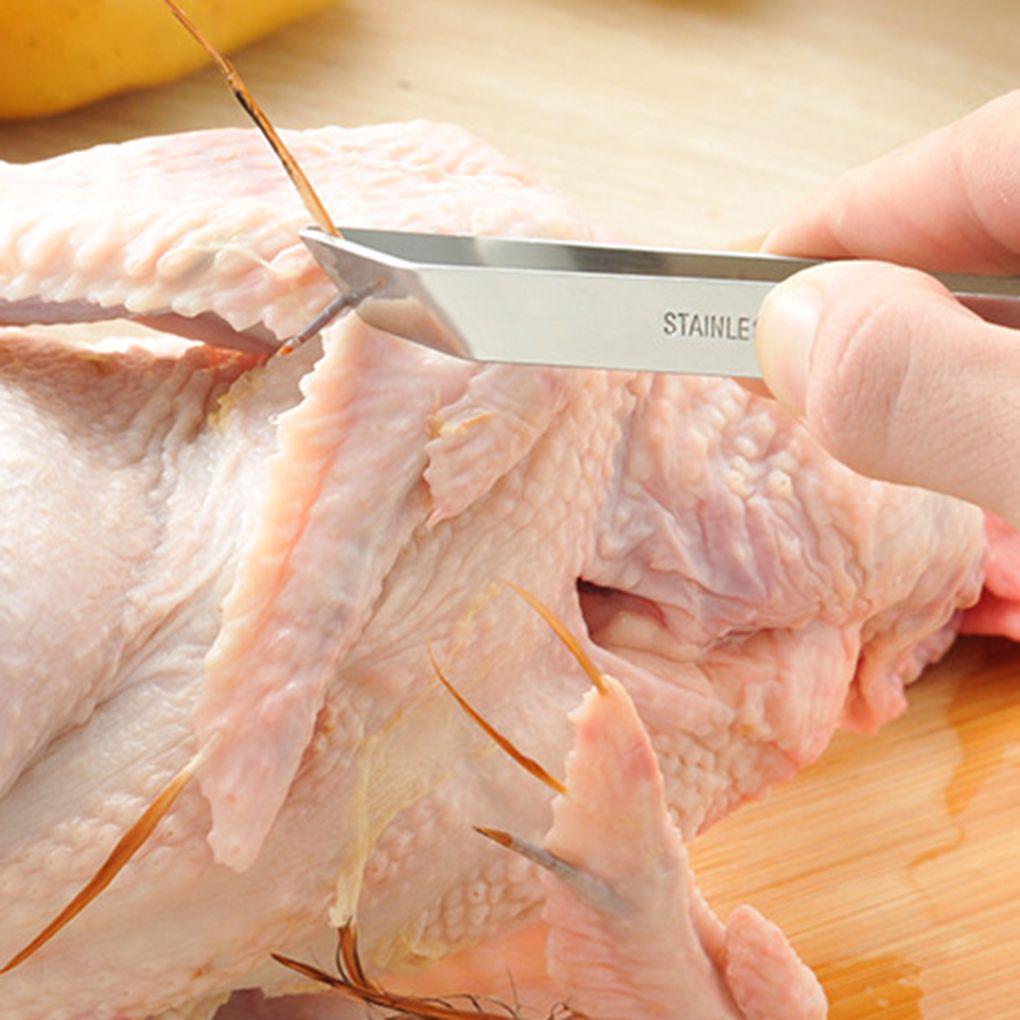 Stainless Steel Fish Bone Tweezer Pincer Plucking Clamp Clip Tong Kitchen Tool