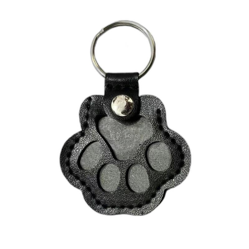 

Leather Pet Hair Storage Keychain Dog Paws Shape Portable Accessory for Pet Lovers