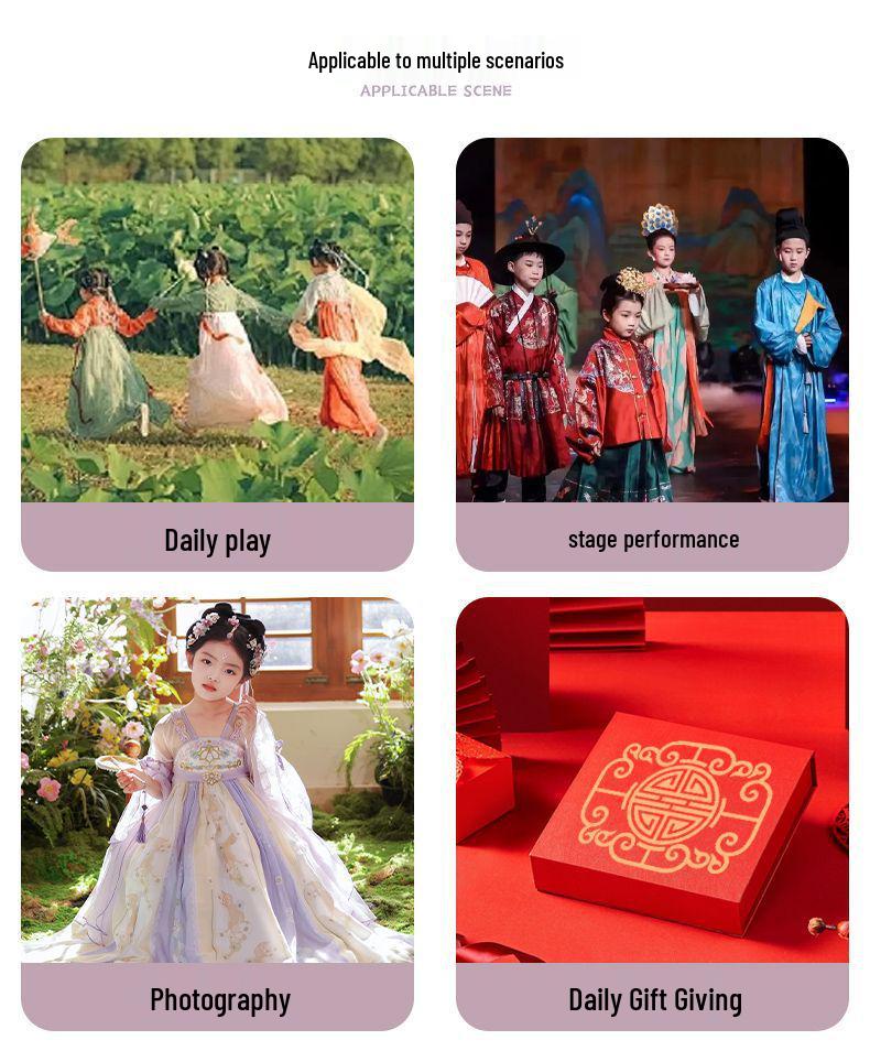 2026 Spring Hanfu Girls’ Ancient Style Princess Tang Suit Dress for Kids - Summer Edition