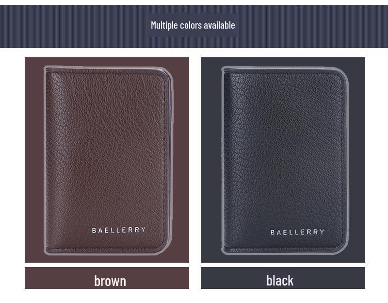 Men's Slim PU Multi-Card Holder with Driver's License Slot