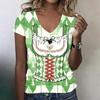 Camiseta Casual de Manga Corta con Cuello en V para Mujer con Estampado de Oktoberfest Top Tejido Ligero y Suave Ajuste Cómodo para el Uso Diario