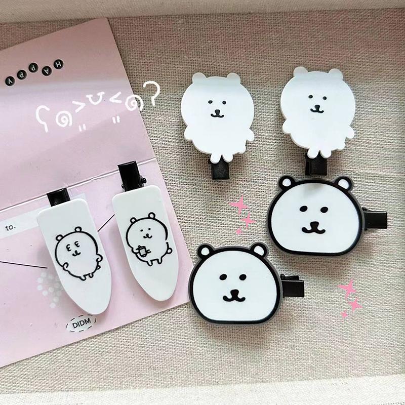 2Pcs Cute Cartoon Rabbit Hair Side Clip Bunny Bangs Edge Hairpins Girls Sweet Hair Styling Tools Decoration Tools Gifts