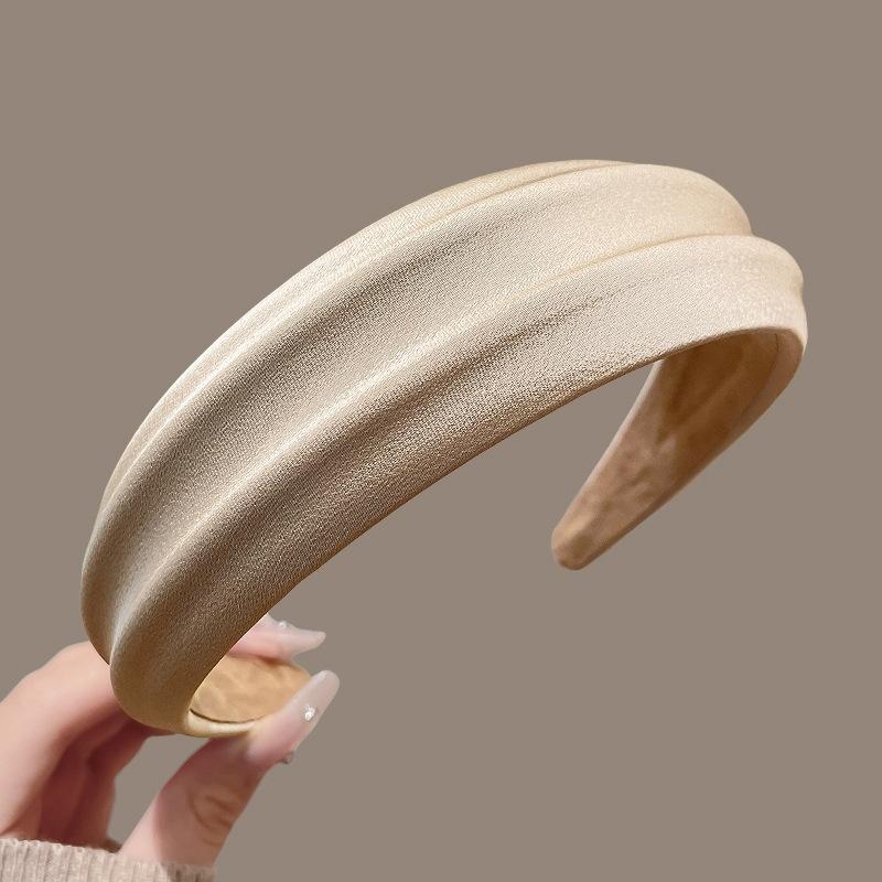 

Fashion Women s High Cranium Headbands Wide Brimmed Satin Cloth Hairbands for Female Daily Casual Hair Accessories