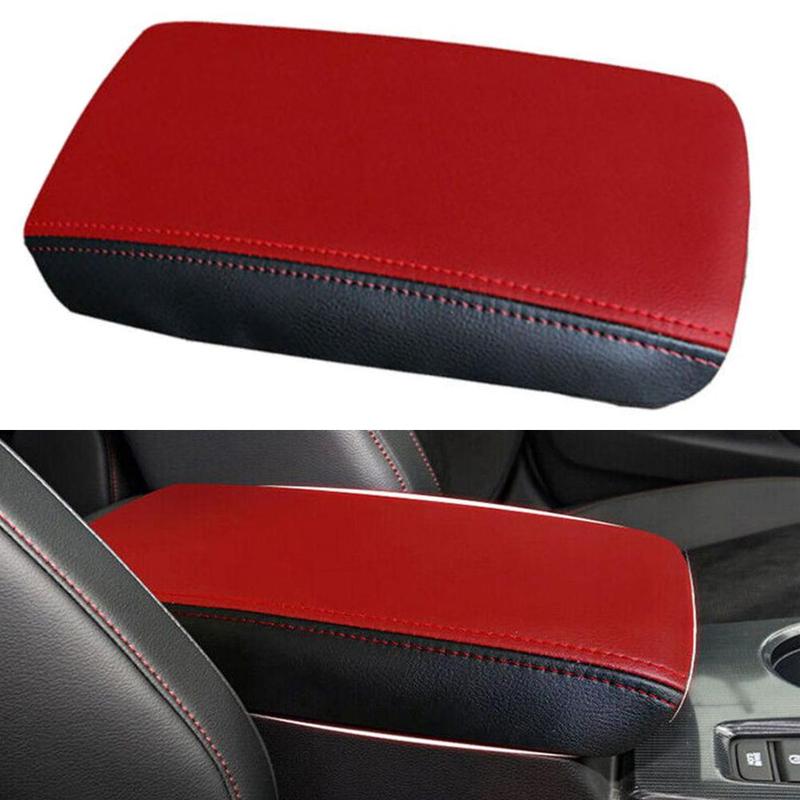 Car Center Console Armrest Cover Pad Black Red Fit For Honda Civic Sedan