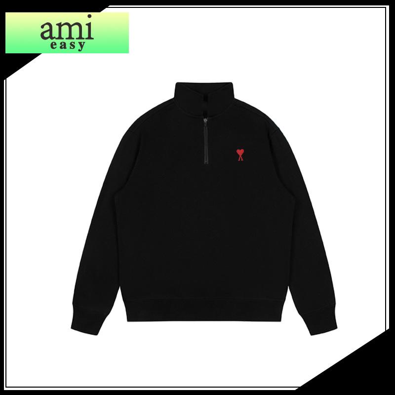 Men's Embroidered Half-Zip Stand Collar Hoodie 2024 - Comfortable, Versatile & Stylish for Autumn