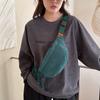 Casual Korean Style Cotton Corduroy Crossbody Bag With Zipper Closure For Daily Use