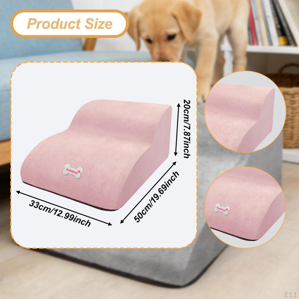 2 Step Dog Stairs Ramp Non Slip Bottom Washable Puppy Couch Ladder Multipurpose for Puppy, Car