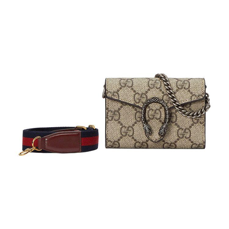 Gucci Dionysus GG Canvas Mini Beige Ebony Silver Hardware Web Strap Crossbody Bag for Women Daily Commute Party Gift  696804-UI1MX-8852