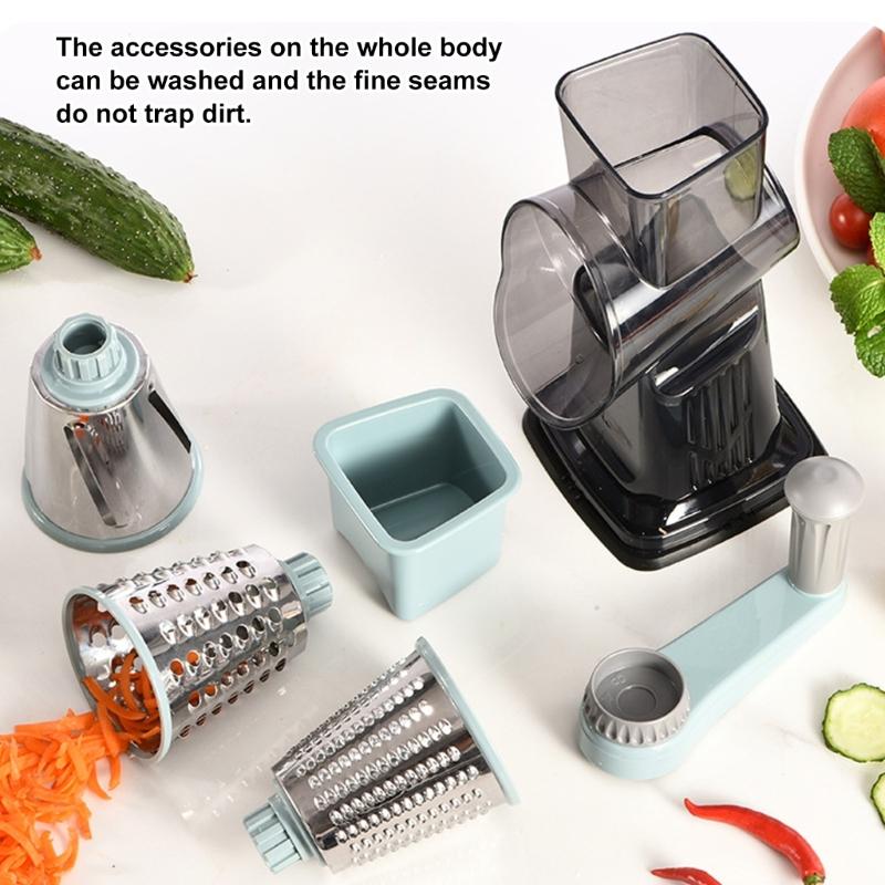 Three Function Manual Grater With modifiable Plates For Slicing Shredding And Grating Vegetables Effortlessly