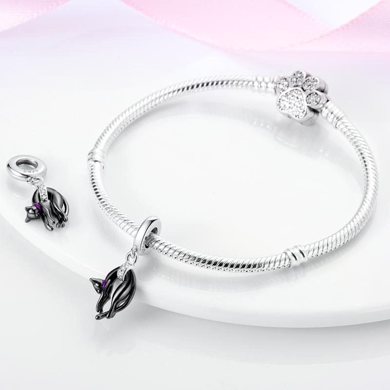 Elegant Black Cat Pendants copper Plated Bead Charms Compatible With Authentic Charm Bead Charms Bracelets Jewellery Diy Fine Gifts Ideal For Women