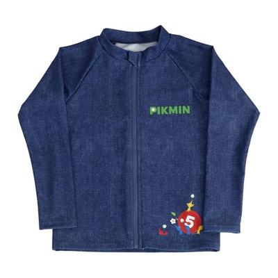 Bandai Pikmin Boys' Rash Guard Swimsuit, Solid Color, 110cm, Navy, 572