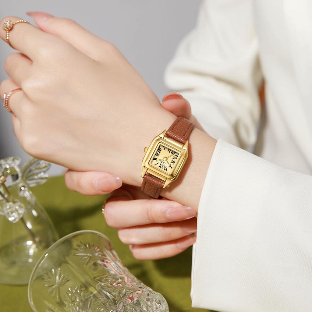 Small And Exquisite Small Square Plate Women'S Watch Light Luxury Retro Belt Watch Women'S Quartz Watch
