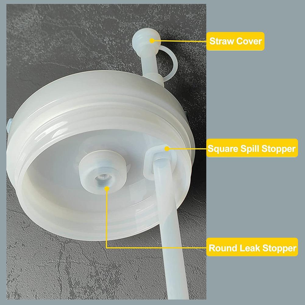 6pcs Silicone Spill Stopper For 30oz/40oz Tumblers Universal Anti-Splash Straw Cover For Tumblers Straw