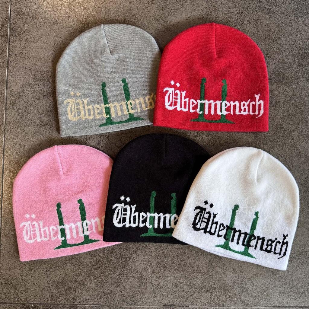 Embroidered Neutral Letter Knit Hat Warm Beanie For Trendy Casual Outdoor Use