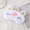 Unicorn Ears Plush Eye Mask with Embroidered Rabbit Design for Sleep Shading