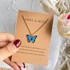 Beautiful Butterfly Pendants Necklace Wedding Party Jewelry Mother Daughter Thin Chain Choker Brilliant Jewelry Girls