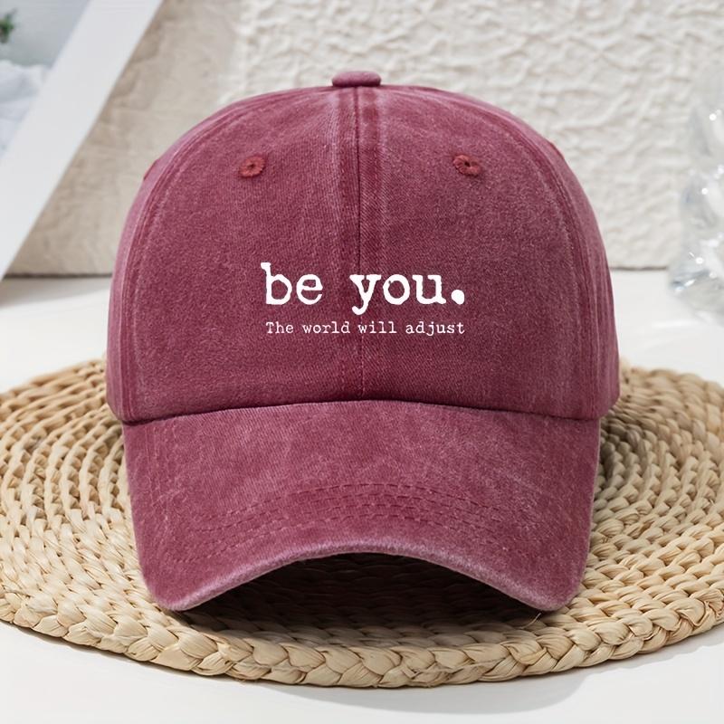 1pc Retro Versatile Baseball Caps for Women,Vintage Letter Print Visor Hat with Breathable Comfort,aSoft Washed Distressed Style