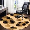 1pc Paw Prints Office Round Rug, Non-slip, Soft and Durable Office Rug for Interior Decoration, Perfect for Office, Beautiful Decoration Yy260323044