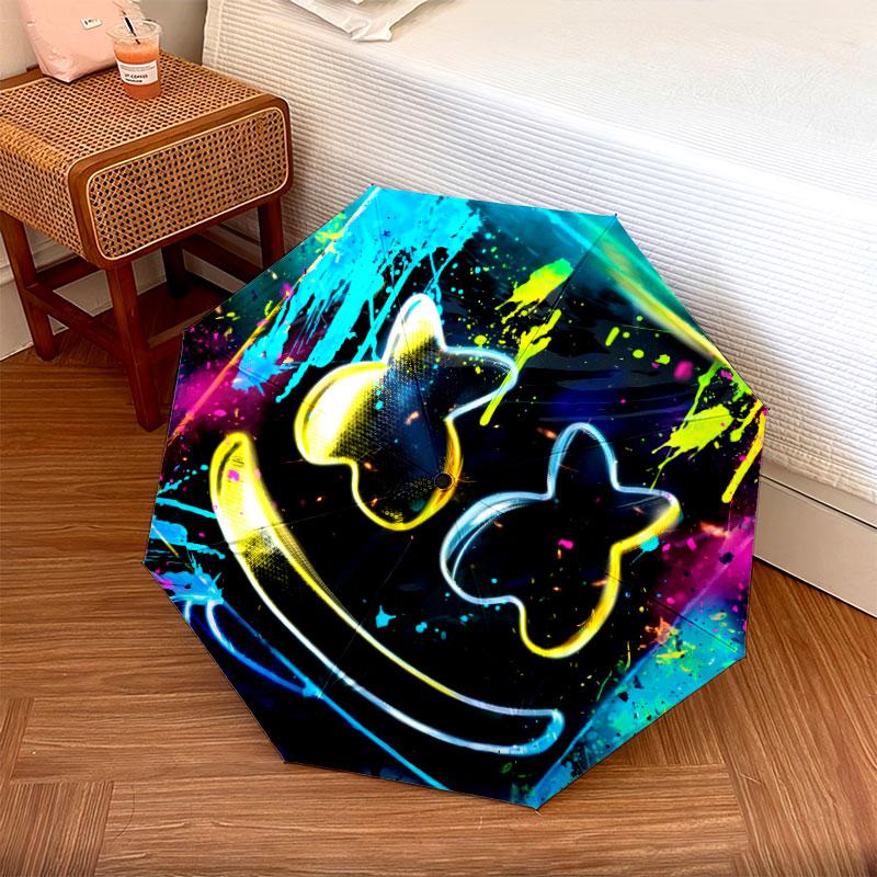 marshmallow Pattern Pattern New Style Umbrella, 1 Piece Automatic Folding Umbrella, Portable Foldable Travel Umbrella, Outdoor Umbrella,Birthday Gift