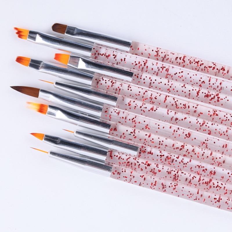 10Pcs Pincéis de unha Delineador de unha Pincéis UV Nail Art Pintura Desenho Canetas degradê Ferramenta de manicure